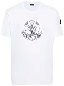 Moncler Camiseta Scratch Logo Branca