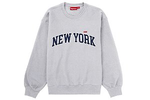 Supreme Moletom New York Shop Small Box Ash Grey