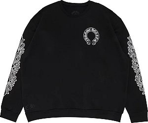 Chrome Hearts Moletom Horseshoe Logo Preta