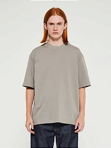 Moncler Camiseta Cotton Logo Cinza