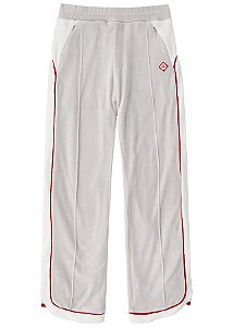 Casablanca Calça Contrast-Stitch Striped Velour Cinza