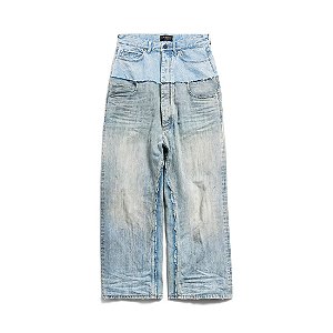 Balenciaga Calça Cutup Baggy Denim Azul
