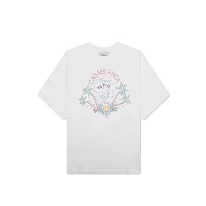 Casablanca Camiseta Crayon Tennis Club Screen Printed Oversized Branca