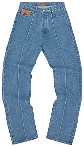 Corteiz Calça Jeans C-Star Stitch-Down Azul Claro