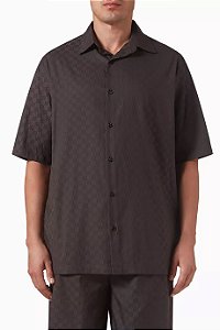 Off-White Bowling Set Blend Jacquard Camisa e Short Preta