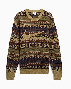 Nike Sweater Life Fair Isle Swoosh Verde