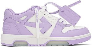 Off-White Out Of Office Calf Leather Branco e Roxo