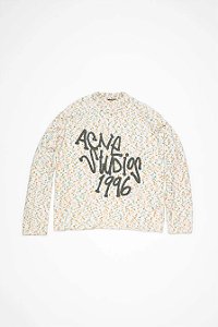 Acne Studios Moletom Jumper Printed Logo Branco