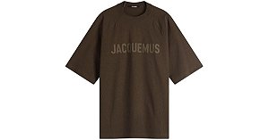 Jacquemus Camiseta Typo Chest Logo Multi Marrom