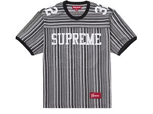 Supreme Camiseta Jersey Open Knit Football Top Preta