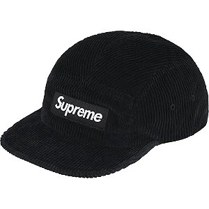 Supreme Boné Corduroy Camp Preto FW25-W8