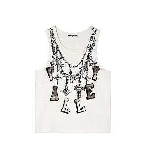 Vale Lives Forever Camiseta Regata Chain Branca
