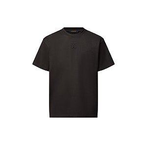 Louis Vuitton Camiseta com LV em Relevo Preta