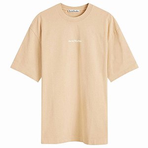 Acne Studios Camiseta Stamp Logo Wheat Beige