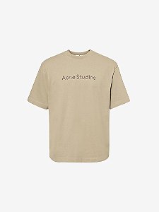 Acne Studios Camiseta Exford Stamp Studded Beige