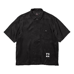Supreme x Yohji Yamamoto Camisa Y's Silk Zip Up S/S FW25-W3 Preta