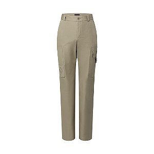 Louis Vuitton Calça Cargo de Algodão com Assinatura Bege