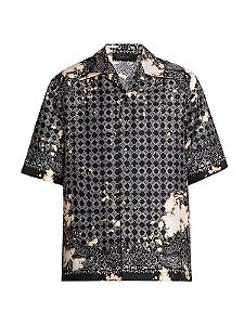 Amiri Camisa Bleach Bandana Bowling Preta