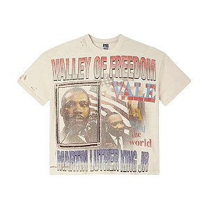 Vale Lives Forever Camiseta Freedom Mlk Distressed Creme