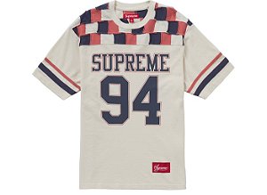 Supreme Camiseta Patchwork Yoke Football Top Stone