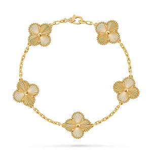 Van Cleef Pulseira Vintage Alhambra 5 motivos Ouro