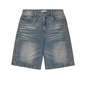 -Vale Lives Forever Bermuda Candy Jorts Blue Wash