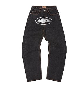 Corteiz Calça Island Baggy Jeans Preto