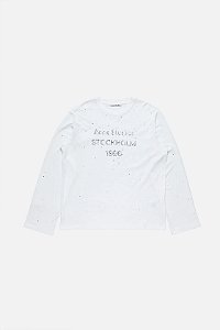 Acne Studios Camiseta Manga Longa Logo Stockholm Branca