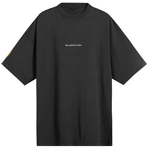 Balenciaga Camiseta Oversized Uniform Merch Dry Preta