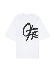 Off-White Camiseta Spray Logo Skate Branca