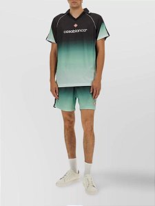 Casablanca Set Camiseta Polo e Bermuda Logo Detailed Monogram Degrade Verde
