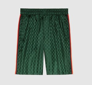 Gucci Shorts Nylon GG Jaquard Verde