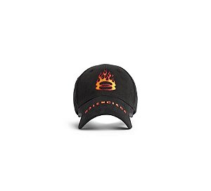 Balenciaga Boné Burning Unity Preto e Laranja