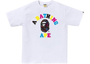 Bape Camiseta Neon Camo Collage Branco
