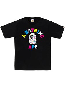 Bape Camiseta Neon Camo Collage Preto