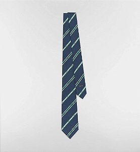 Dior Gravata Club Seda Listrada Azul-marinho