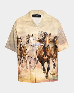 Amiri Camisa Year of The Horse MA Quad Camp Bege