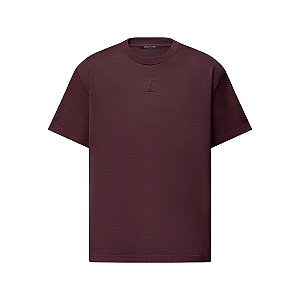 Louis Vuitton Camiseta com LV em Relevo Burgundy