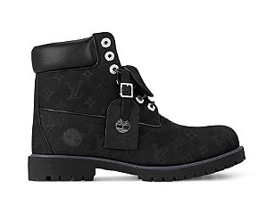 Louis Vuitton x Timberland Bota 6 Inch Ankle Embossed Monogram Preta