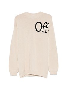 Off-White Moletom Intarsia Bege