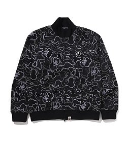 Bape Jaqueta Neon Camo Jacquard Track Preta
