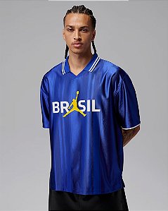 Nike x Jordan Camisa Polo Brasil Azul