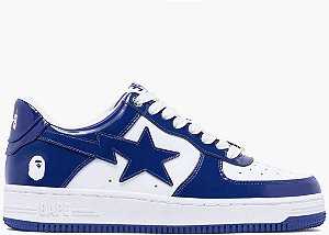 A Bathing Ape Bape Sta Patent Leather Branco e Azul