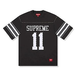 Supreme Camiseta Studded Football Top SS26-W1 Preta