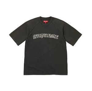 Supreme Camiseta Rhinestone Raglan Preta