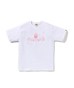 Bape Camiseta Sakura Logo Branca