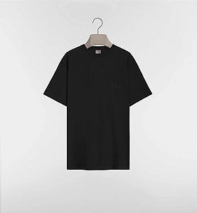 Dior Camiseta Dior Bordado Preta