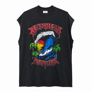 Balenciaga Camiseta Regata Vintage Surfer Preta