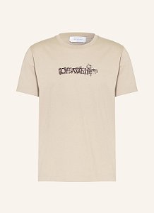 Off-White Camiseta Heraldic Arrow Fade Out Stone Marrom