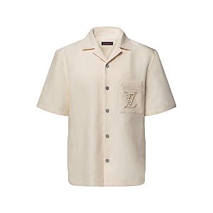 Louis Vuitton Camisa Manga Curta Bordada Bege